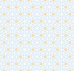 A seamless pattern with blue and yellow geometric shapes