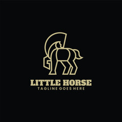 Little horse logo design line art