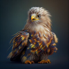 Little Eagle Portrait  NFT Art Solid background Wearing clothes