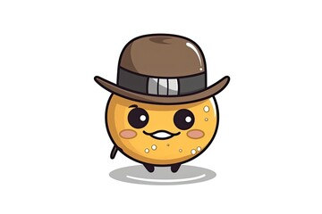 Fototapeta premium Illustration of a mascot for the hamburger. Generative AI