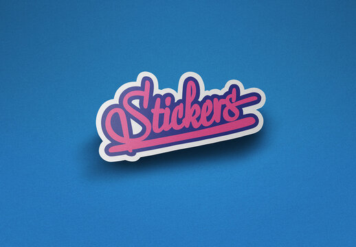 Sticker Mockup Template Paper Texture Round Rectangle Square