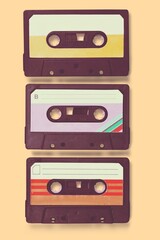 Retro styled vintage audio cassette on background