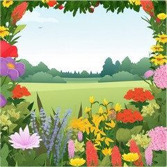 flower grove with blank label 