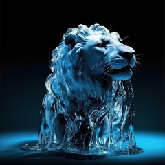 lion made of water liquid