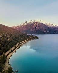 Beautiful Patagonia landscape of Andes mountain range and lakes. 