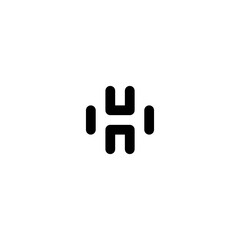 Letter H Logo black and white