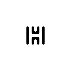 Letter H Logo black and white