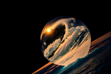 Kula ziemska 3d abstrakcja . Generative Ai