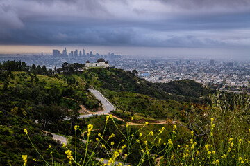 Griffith Park and the Hollywood Hills at dawn