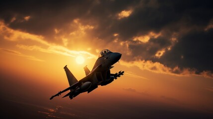 Fototapeta na wymiar Fighter Jet Soaring through the Sky