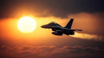 Fototapeta na wymiar Fighter Jet Soaring through the Sky