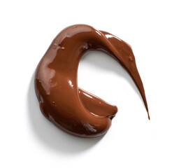 melted chocolate on white background