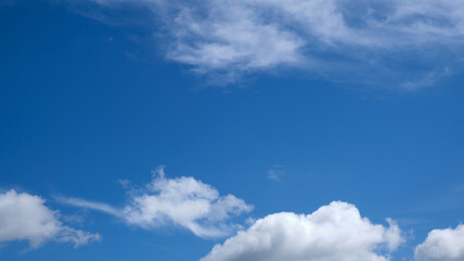 Naklejka na ściany i meble Beautiful morning sky with clouds. Panoramic format.