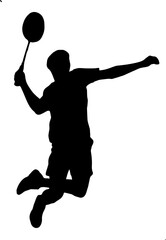 silhouette of a badminton vector