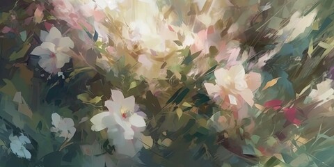 Colorful floral splash watercolor painting, flowers, generative ai