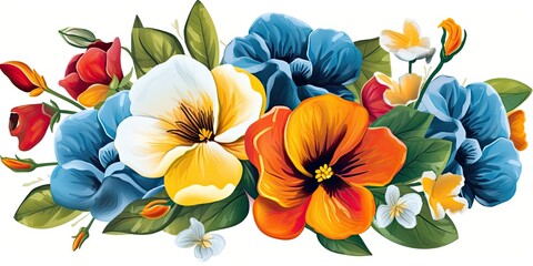 Colorful floral splash watercolor painting, flowers, generative ai