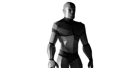 3d low polygon man robot