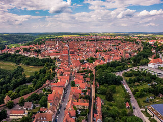 Rothenburg Tauber Aerial view, Bavaria, Bayern. Germany by drone.