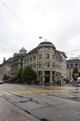 Fototapeta na wymiar The building of Swiss bank in Sankt Gallen, Switzerland
