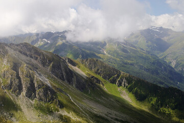 Fototapeta na wymiar Panorama opening from Kreuzkogel mountain, Grossarltal, Austria
