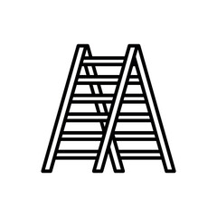 Wooden step ladder for renovation and construction work, vector illustration isolated on white background.
