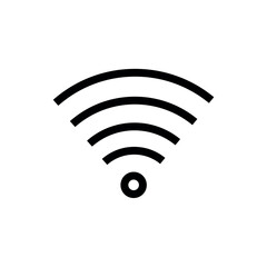 wifi icon on white background. Vector wireless network switch with antenna and signal coverage sign.
