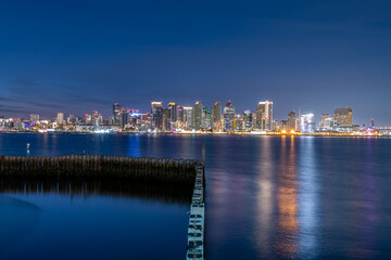 Obraz premium The San Diego skyline at night