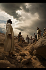 jesus after the resurrection, Jesus rises, jesus closeup face, happy, Jesus is talking and teaching to the people, easter, good Friday, lent season, advent, ash wednesday, Advent, Christmas, Ordinary 