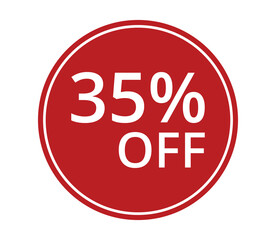 35% of discount. Discount price. Special offer discount.The concept of the social network.Vector illustration.