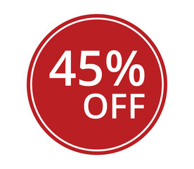 45% of discount. Discount price. Special offer discount.The concept of the social network.Vector illustration.