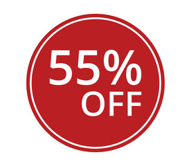 55% of discount. Discount price. Special offer discount.The concept of the social network.Vector illustration.