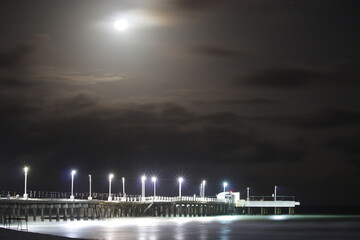 Fototapeta premium Fisherman's pier at night. Long exposure