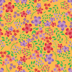 WATER COLOR BOTANICAL FLORAL SEAMLESS PATTERN ALL OVER PRINT VECTOR