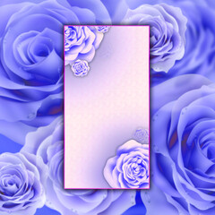 Portrait Frame with decorative roses in the concept of decoration