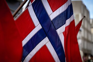 Norwegian flag in May 17th constitution day parade