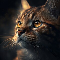 Beautiful brown cat, Generative AI