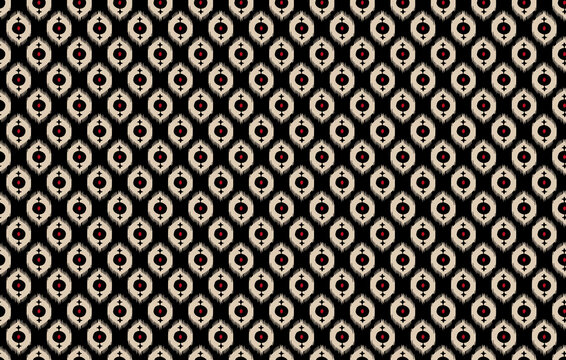 Seamless pattern. Triangles, rhombuses, figures ornament. Ethnic wallpaper. Mosaics background. Geometric motif. Simple shapes backdrop. Digital paper, web design, textile print, abstract. Vec