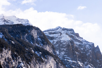 snow covered mountains in Grindelwald, Switzerland.