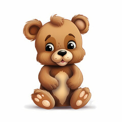 cute baby bear cartoon. Generative AI