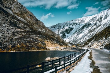 Spectacular scenery in the high mountains of western Sichuan, China, with different seasons