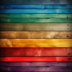 Rainbow wooden planks background. Rainbow wood texture. Colorful wooden texture. Wood plank background.