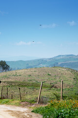 Hilly vintage landscape from Southern Italy