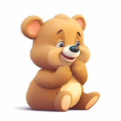 happy baby bear cartoon. Generative AI
