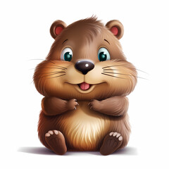 Obraz na płótnie Canvas baby beaver. Generative AI