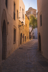 Fototapeta na wymiar In the historic centre of Ibiza