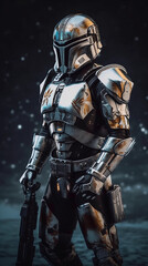 knight in armour on stage Generative AI