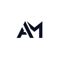 AM Letter Logo Design. Creative Modern A M Letters icon vector - obrazy, fototapety, plakaty