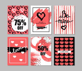Valentine's day cards with hearts.