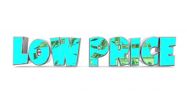 Low Price Sale Best Discount Offer Deal Limited Time Words 3d Animation