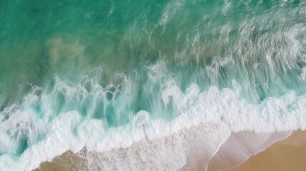 Obraz premium Beach and waves from top view Generative AI